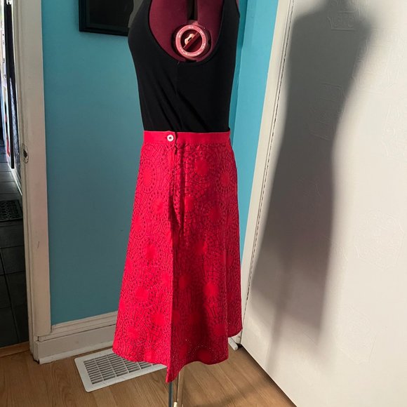 NWOT French Connection Linen-look Skirt with Embroidered Detail - Picture 3 of 8